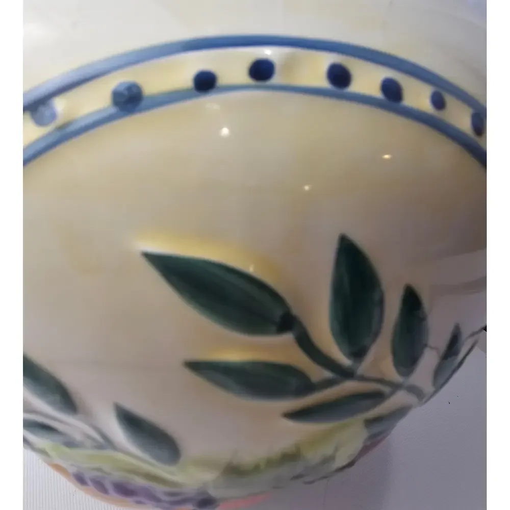 Nonni's Biscotti Fruit Motif Cookie Jar no Lid Replacement Part Hand‎ Painted